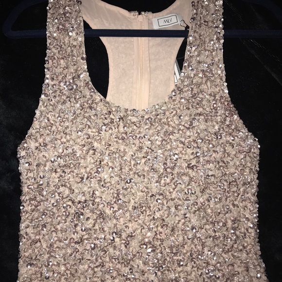 S- MLV LOLITA COTTON CANDY SEQUINS W/SLIT DRESS - Picture 6 of 9